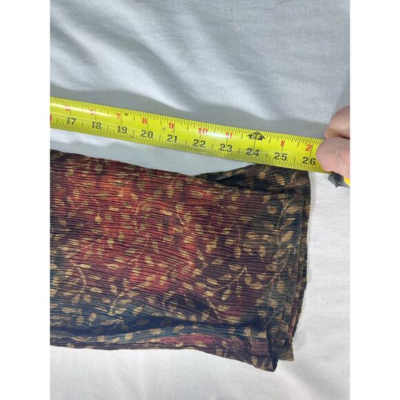 VTG Lost River Women’s sz M Top & Pant Set Leaf Print BOHO Beach Hippie Tie Dye - Picture 10 of 13